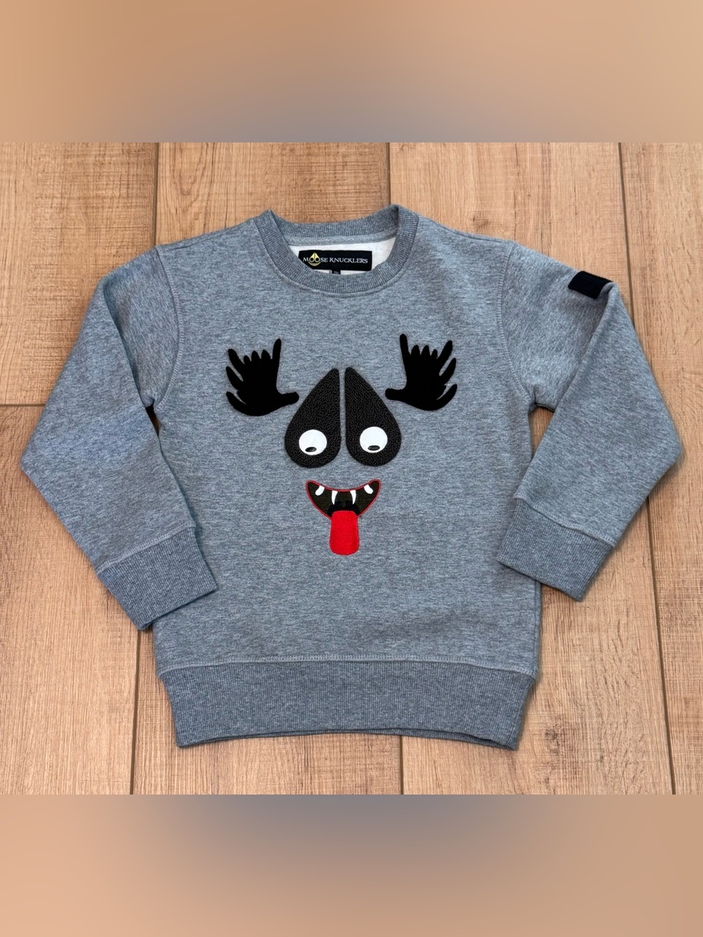 Moose Knuckles Gray Monster Graphic Sweatshirt XS Authentic NWOT